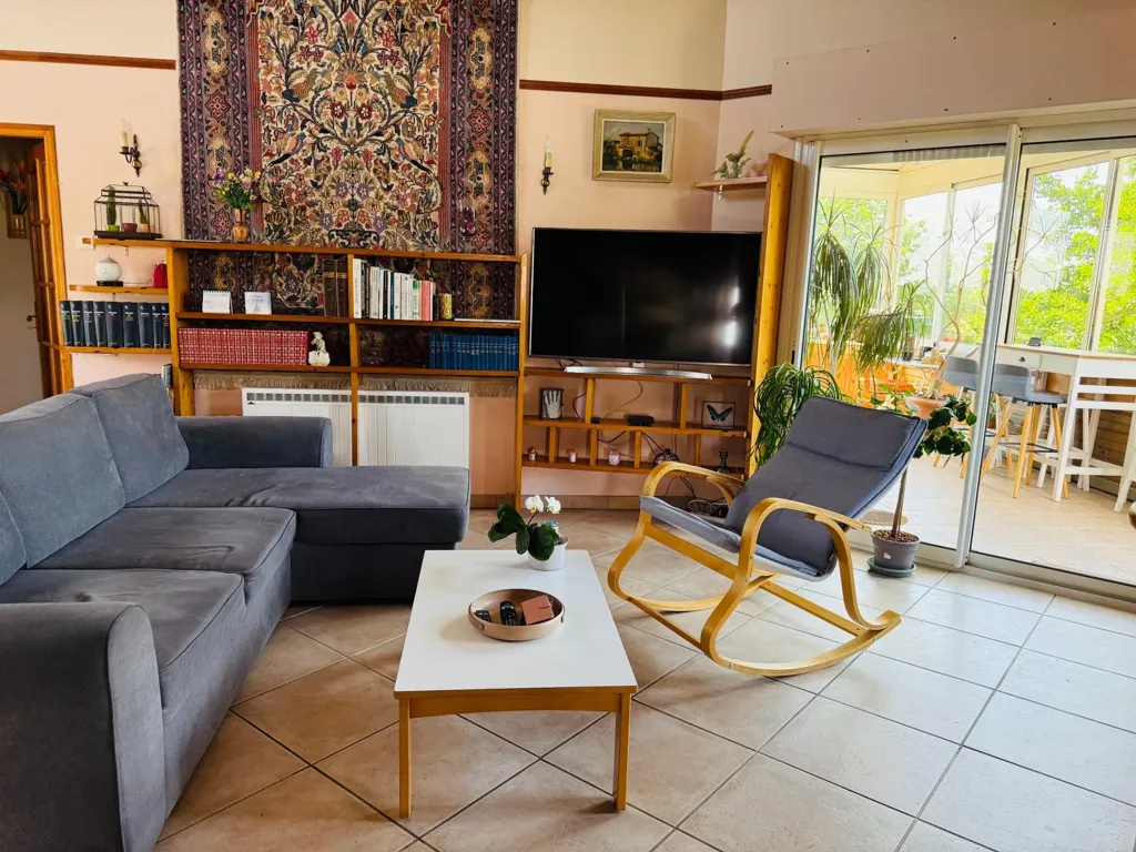 Living Room - Charming House with Veranda in Nanteuil
