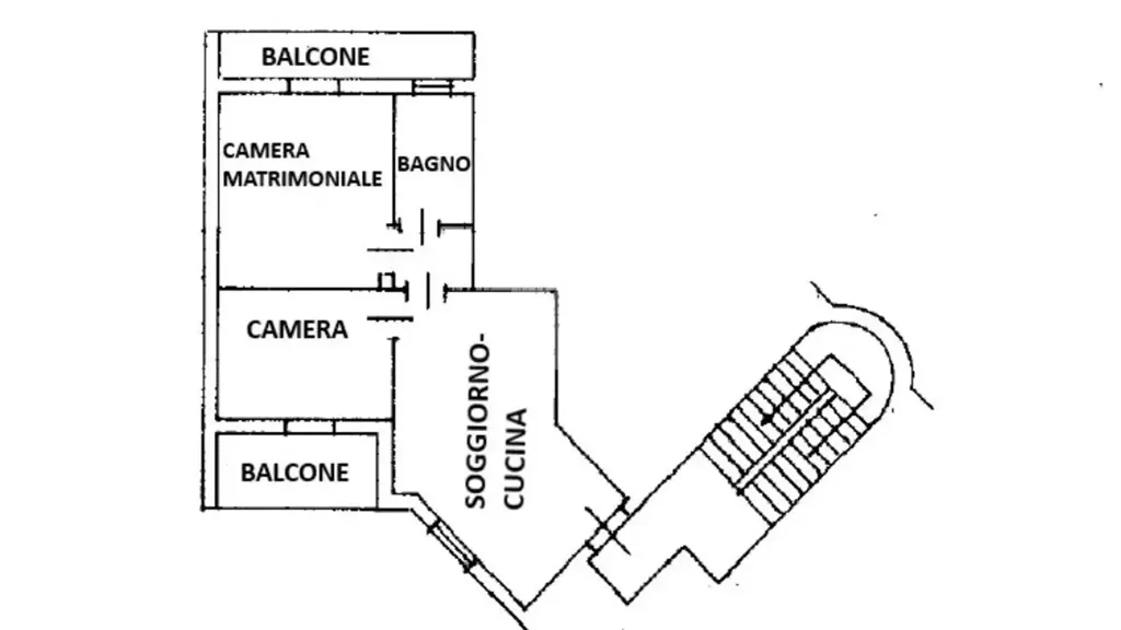 Plan - Three-Bedroom Apartment with Balcony in Settimo