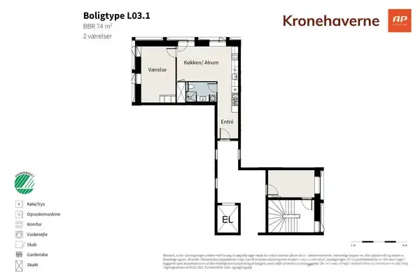 Plan - Apartment with Elevator in Copenhagen S
