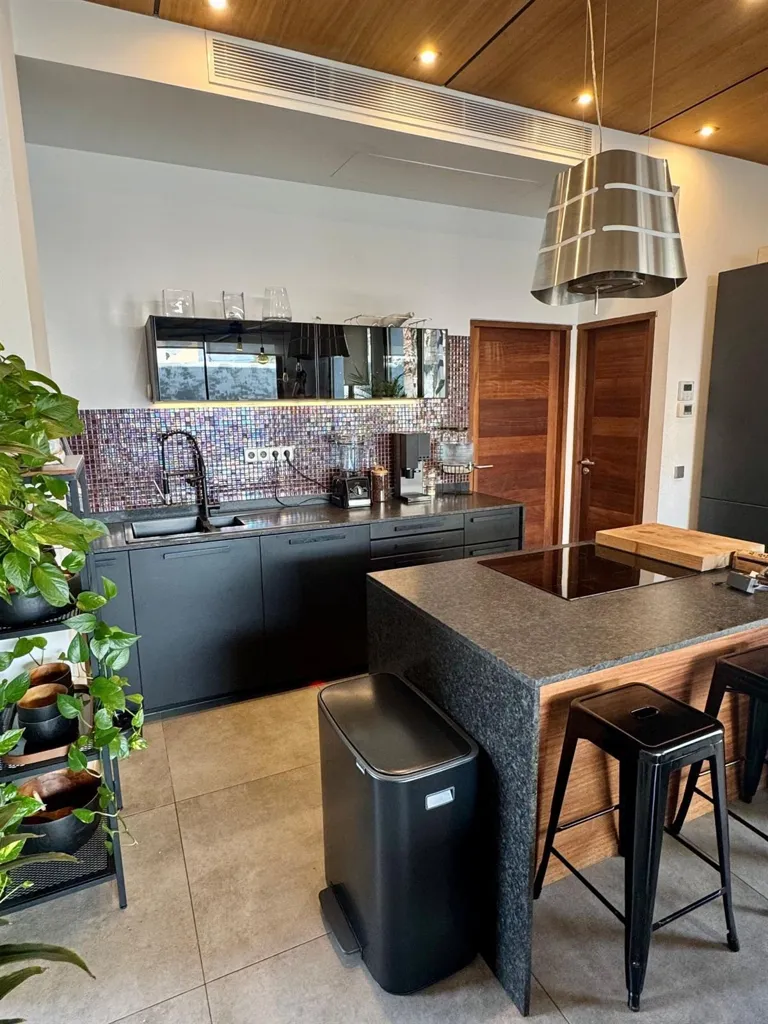 Cuisine - Contemporary Apartment with Pool in San Josep