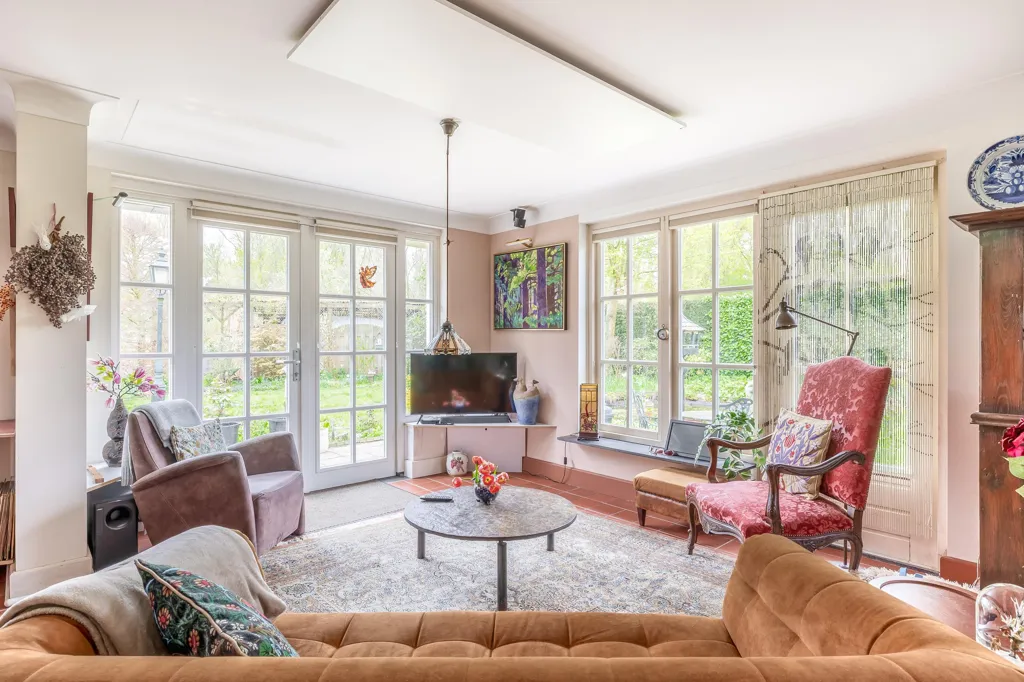 Living Room - Country House with Forest View in Deurne