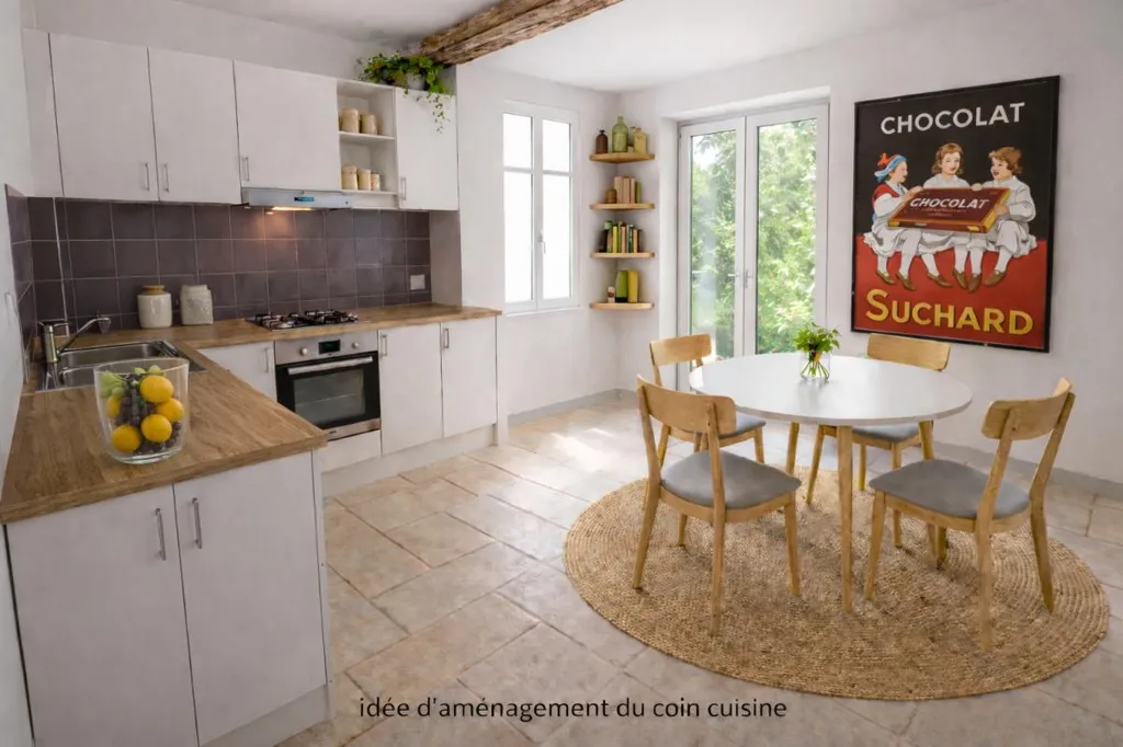 Köök - Renovated Duplex with Terrace in Beaugard