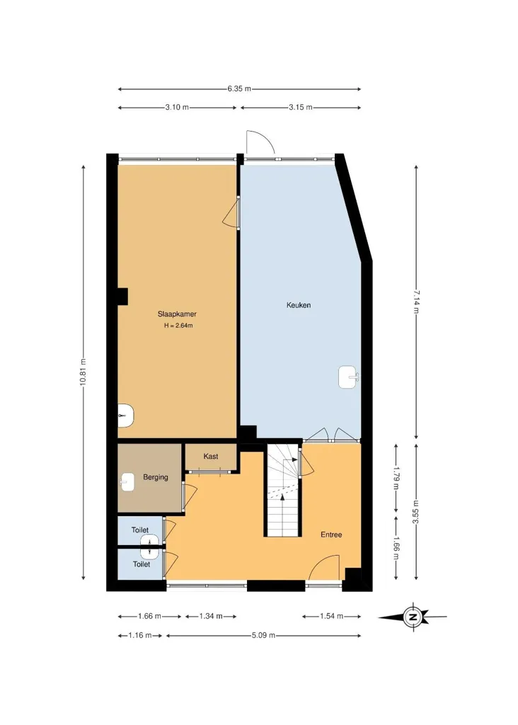 Plan - Studio with Central Location in Heerlen
