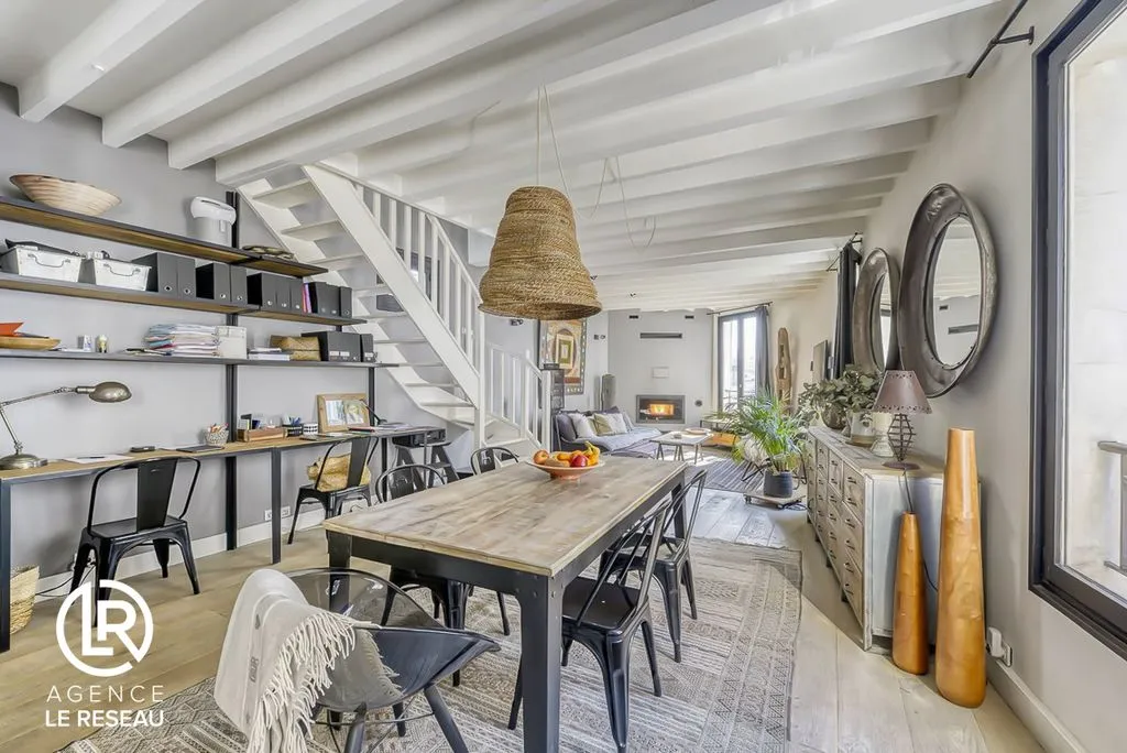 Salle à manger - Duplex Familial avec Charme Ancien à Boulogne-Billancourt