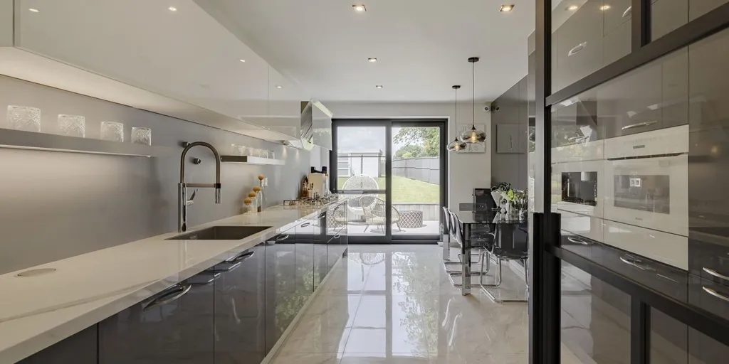 Kitchen - Contemporary Villa with Field Views in Wemmel
