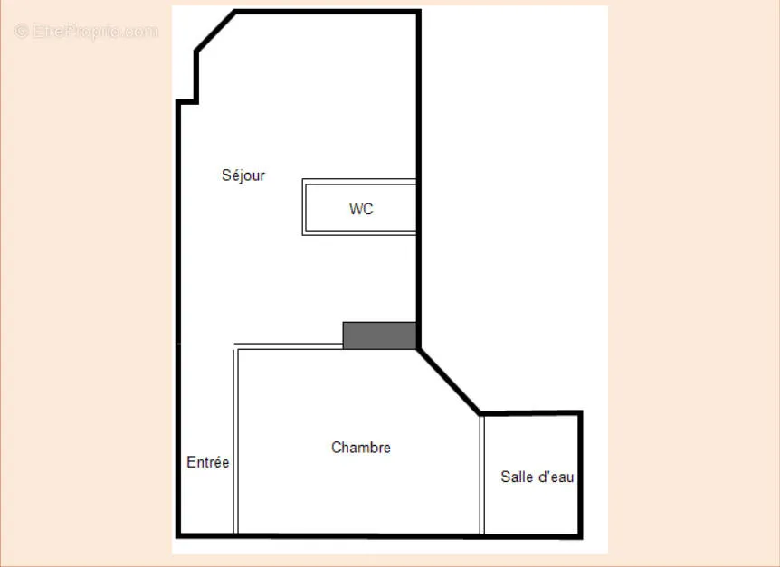 Floor Plan - Bright 2-Bedroom Apartment in Paris Jourdain