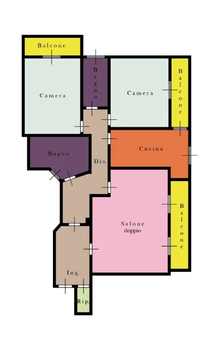 Planimetria - Apartment with City Views on Via Prenestina, Rome
