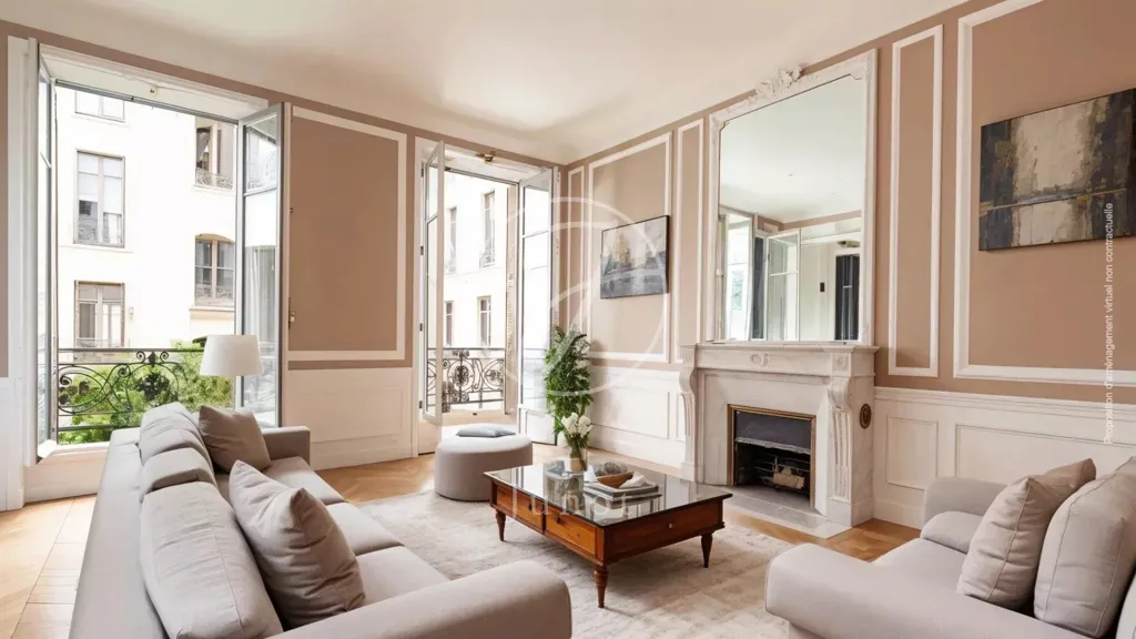 Séjour - Appartement de 5 Pièces avec Cour Arborée à Paris 75017