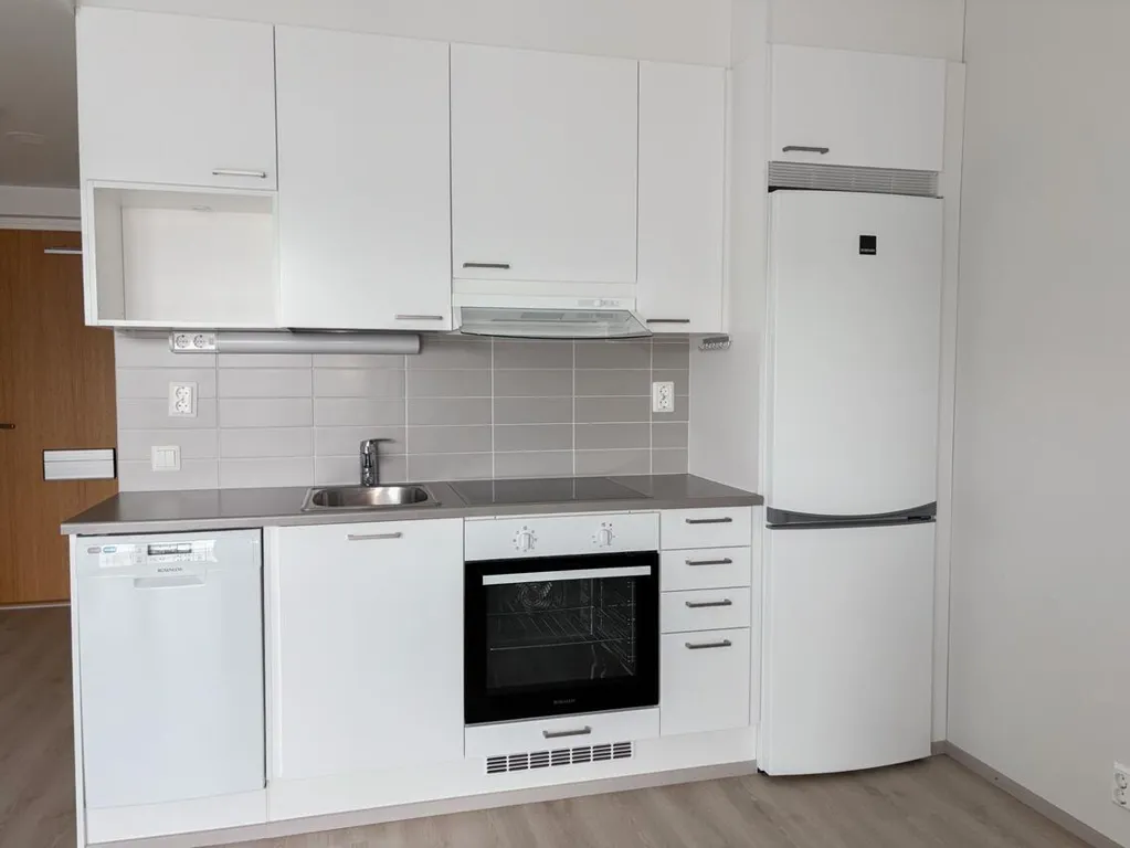 Kitchen - Compact One-Bedroom Flat with Balcony in Jyväskylä Centre