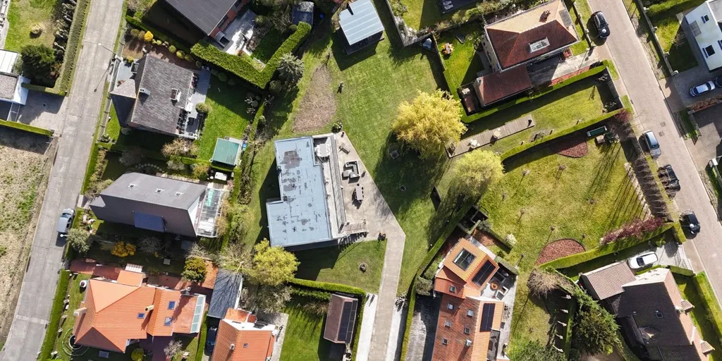 Vue aérienne - Maison avec Grand Jardin à Bredene, Proche de la Mer