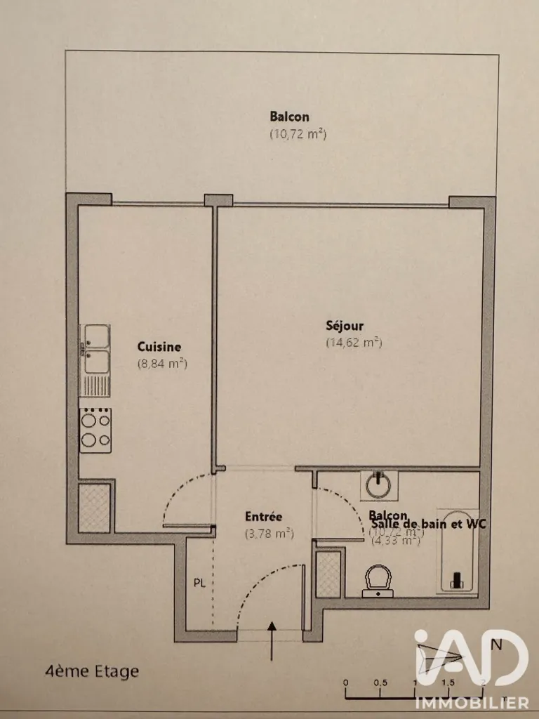 Planimetria - Studio with Terrace in Antibes