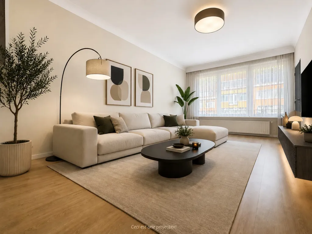 Séjour - Appartement Lumineux avec Terrasse à Bruxelles