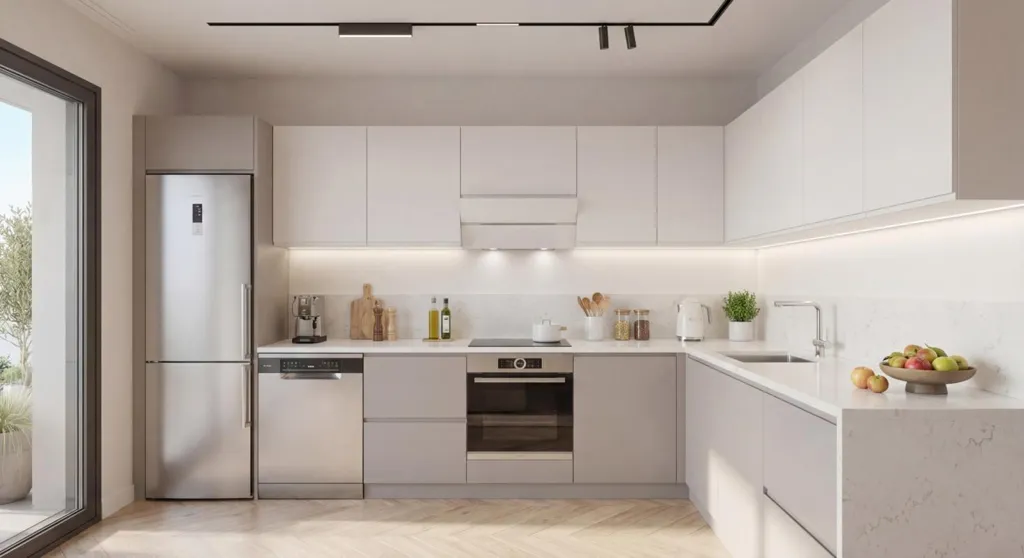 Kitchen - Contemporary 4-Bed Flat with Balcony in Saint-Martin-d'Hères