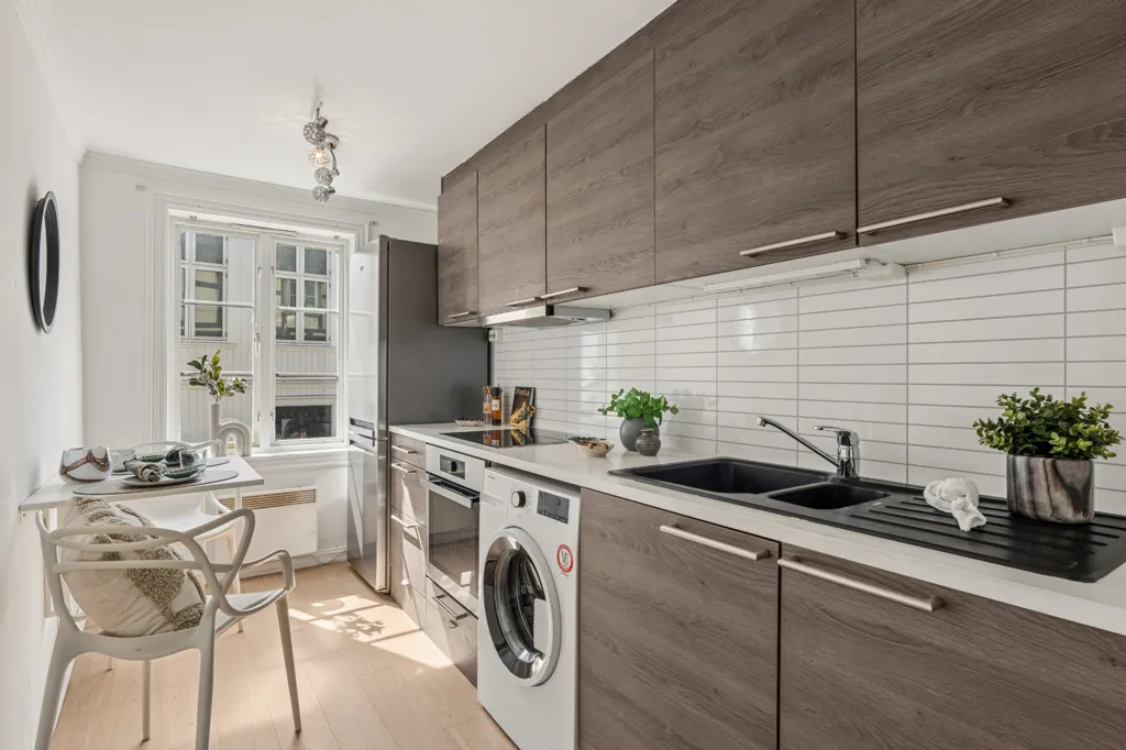 Cucina - Apartment with Private Garden in Tønsberg Centre