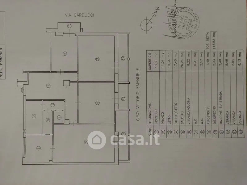 Plan - Office Flat with Balcony in Taranto