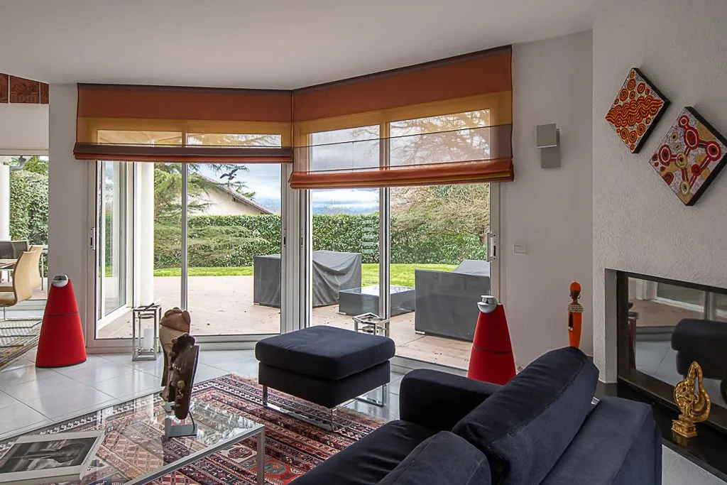 Living Room - Architect-Designed House with Mountain View in Échenevex