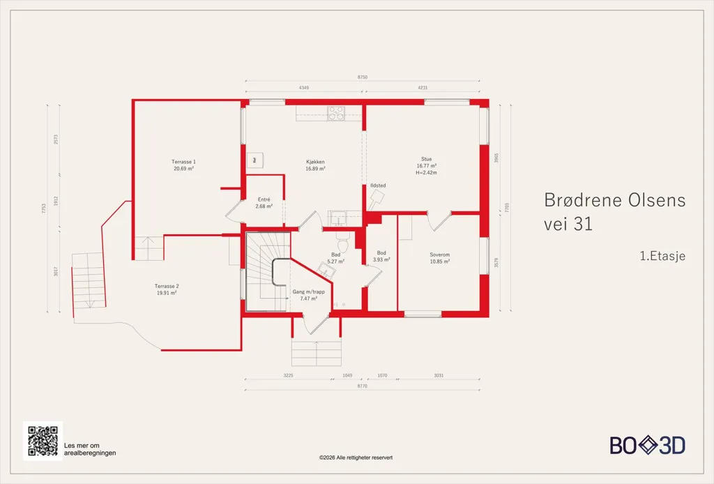 Plan - Terraced Tomannsbolig in Ørje