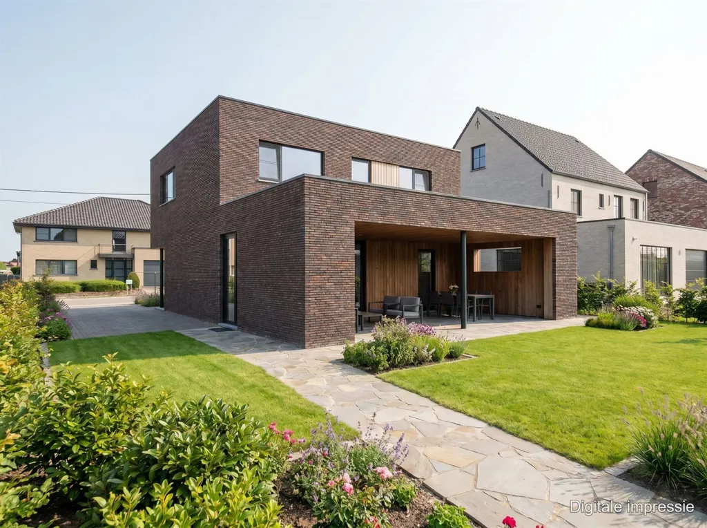 Extérieur - Maison Contemporaine dans un Cadre Champêtre à Rillaar