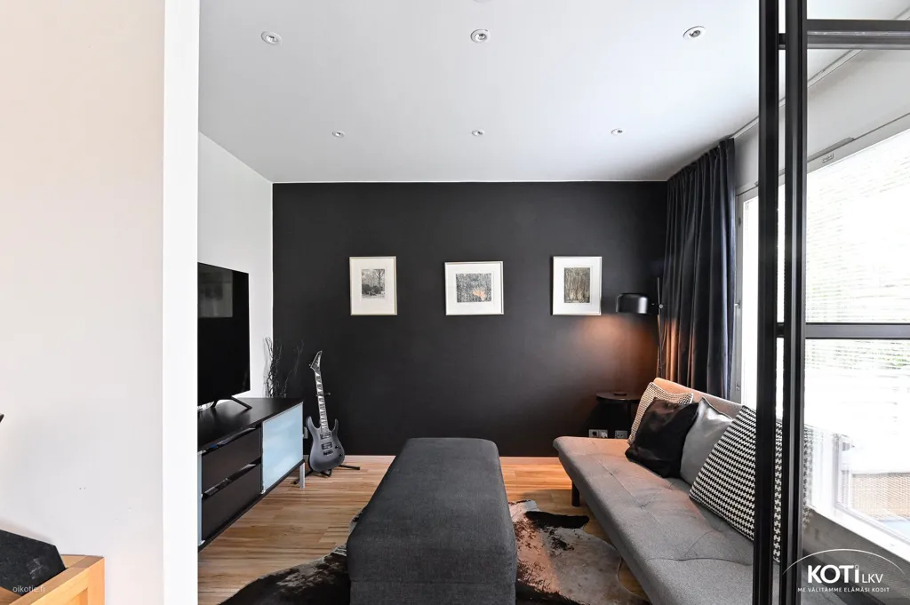 Living Room - Renovated Apartment with Balcony in Soukka