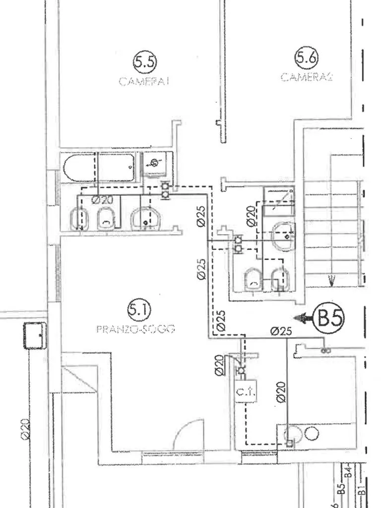Plan - Trilocale with Balcony in Ferrara