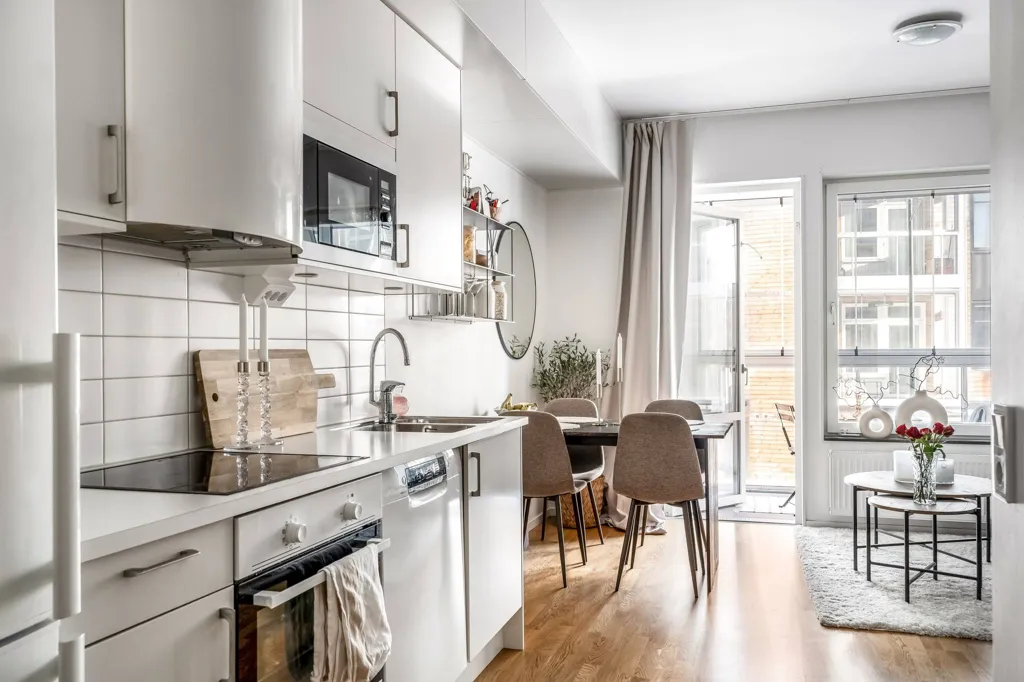 Cuisine - Modern Flat with Glass Balcony in Hägerneholm