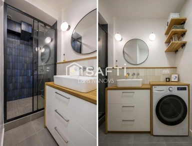 Salles de bain - Appartement Rénové avec Vue Dégagée près du RER A