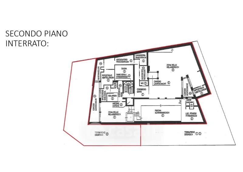 Plan - Modern Villa with Wellness Area in Badia