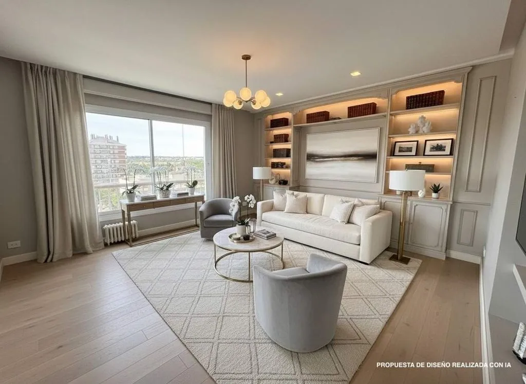 Living Room - Luxury Flat with Pool on Arroyofresno Street, Madrid
