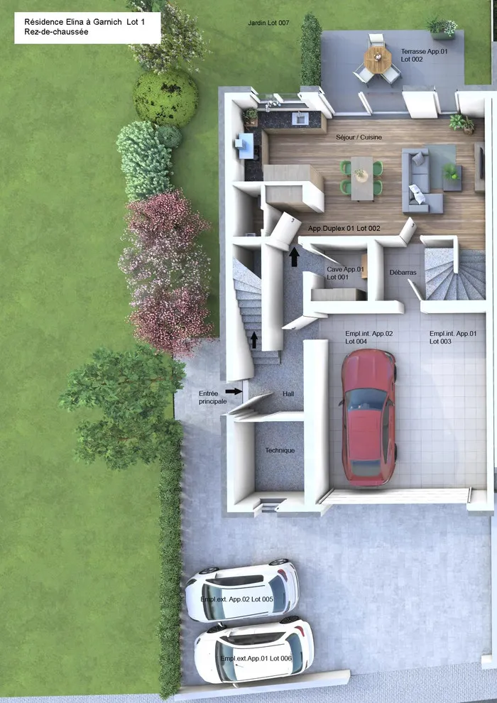Plaan - Duplex Apartment with Terraces in Garnich