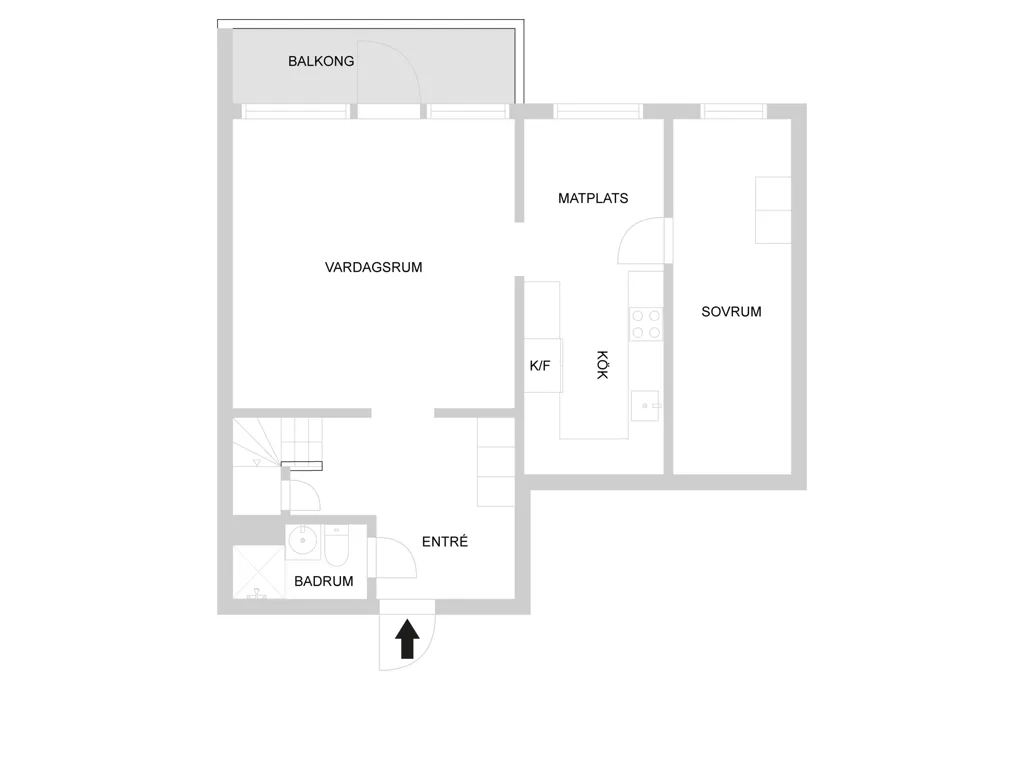 Planimetria - Modern Flat with Balcony in Vindfället