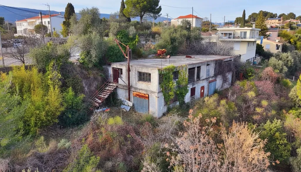 Vue aérienne - Villa en Construction avec Vue Mer à Colomars