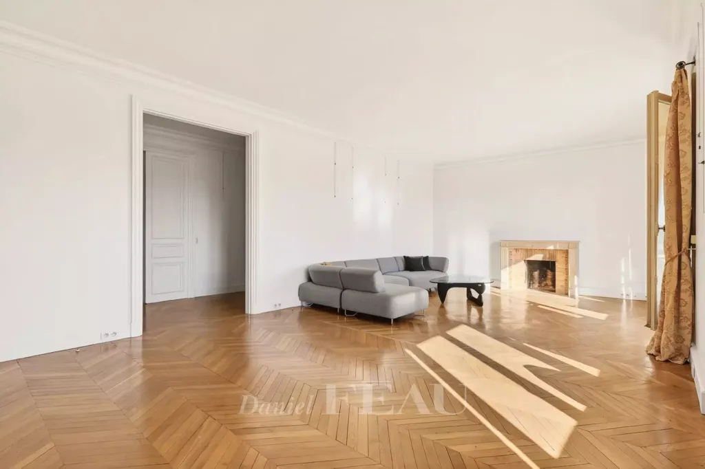 Living Room - Luxury Duplex with Balcony Views near Eiffel Tower