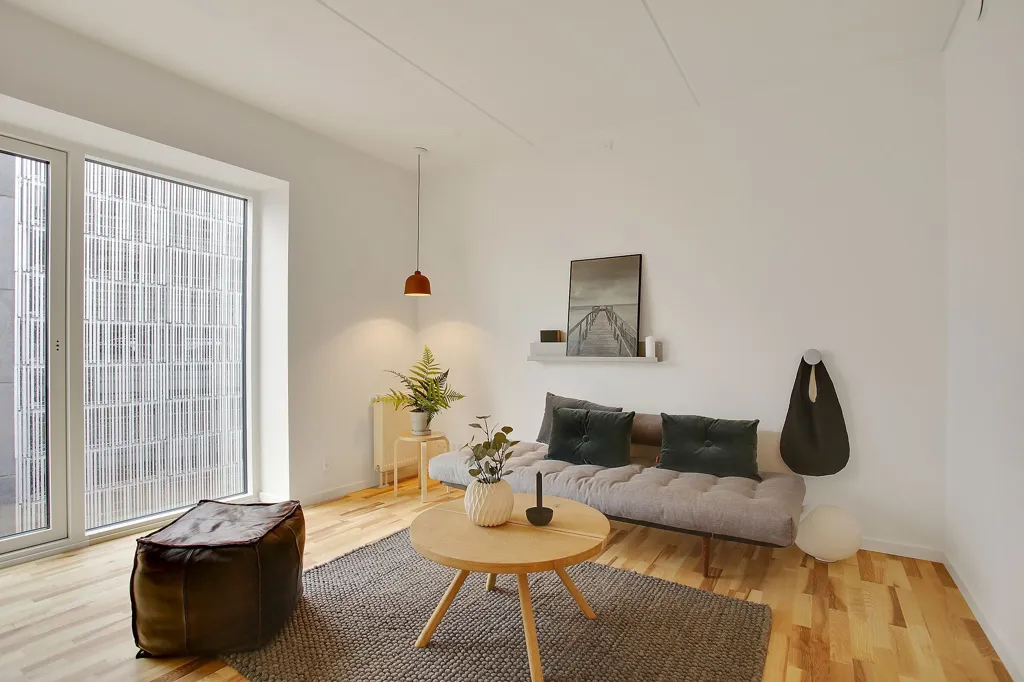 Séjour - Apartment with French Balcony in Aalborg