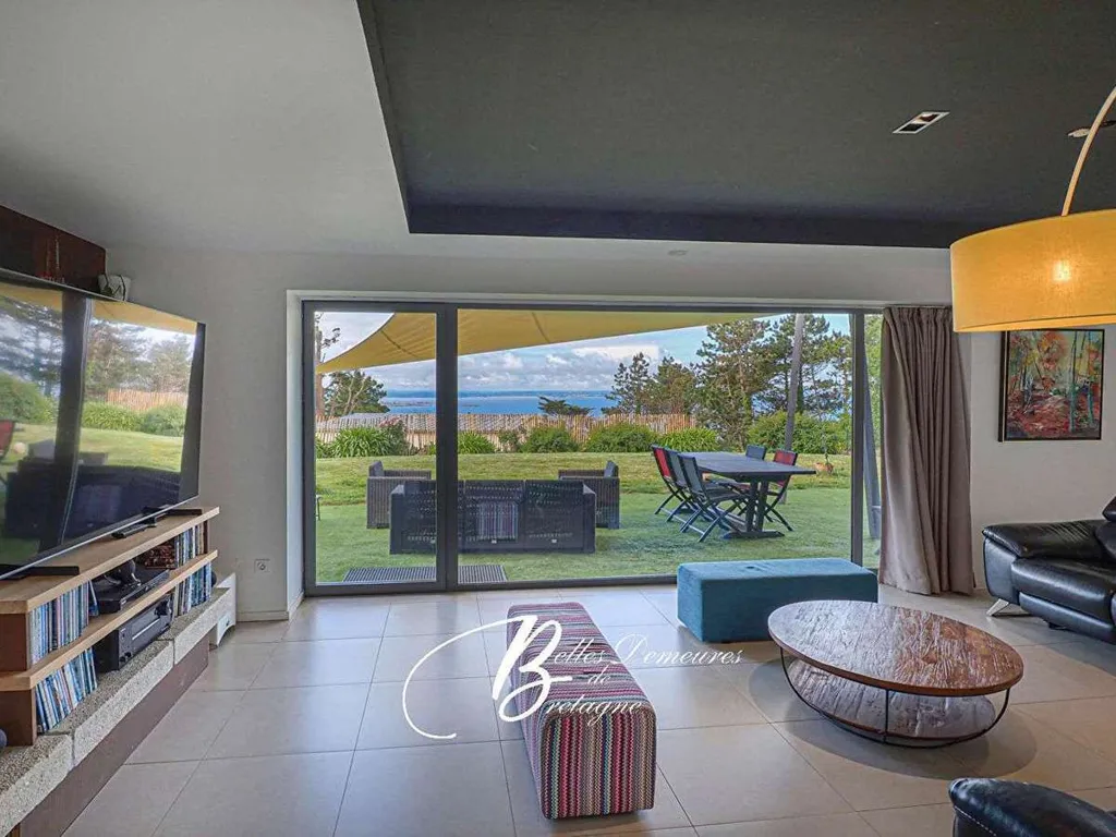 Séjour - Villa Luxueuse avec Vue Mer à Trébeurden