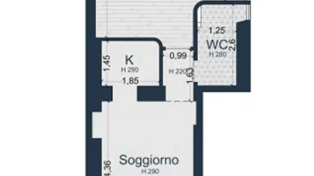 Planimetria - Rustic-Style Flat with Balcony in Milan