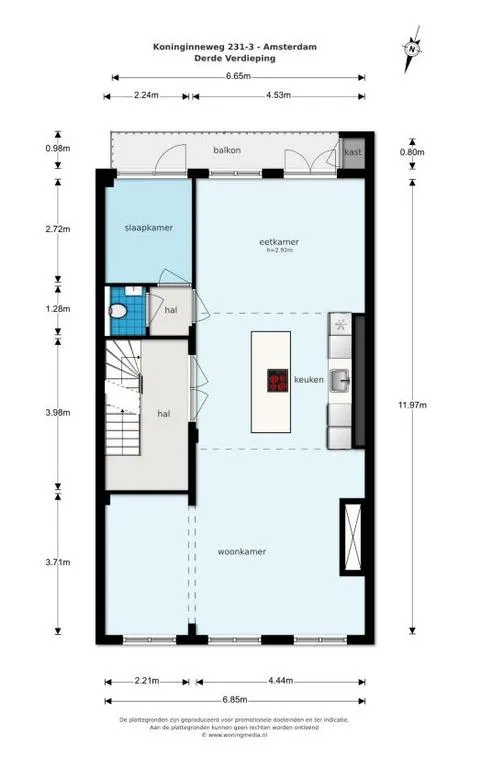 4-toaline korter asukohas Amsterdam