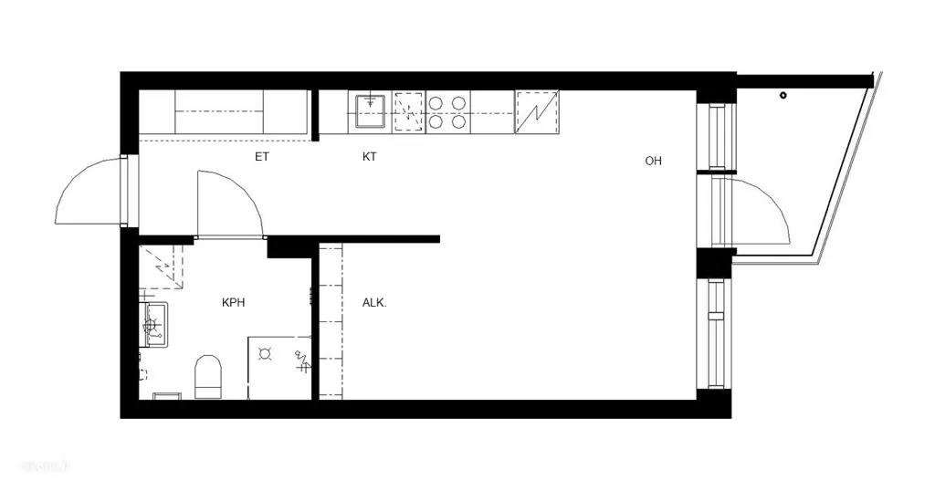 Plaan - Modern Studio with Balcony in Vermonniitty, Espoo