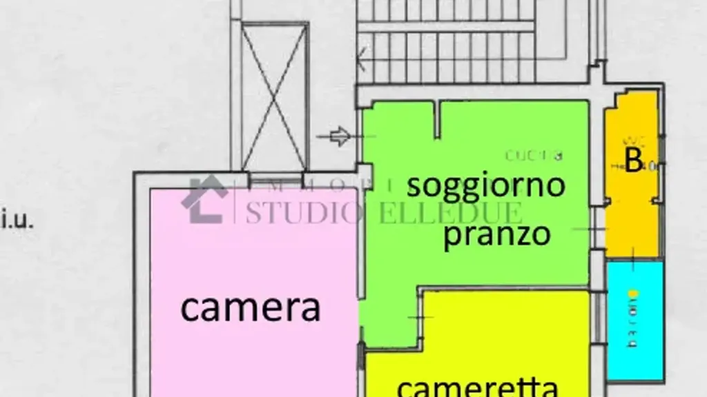 Plan - Two-Bedroom Apartment with Balcony in Bari