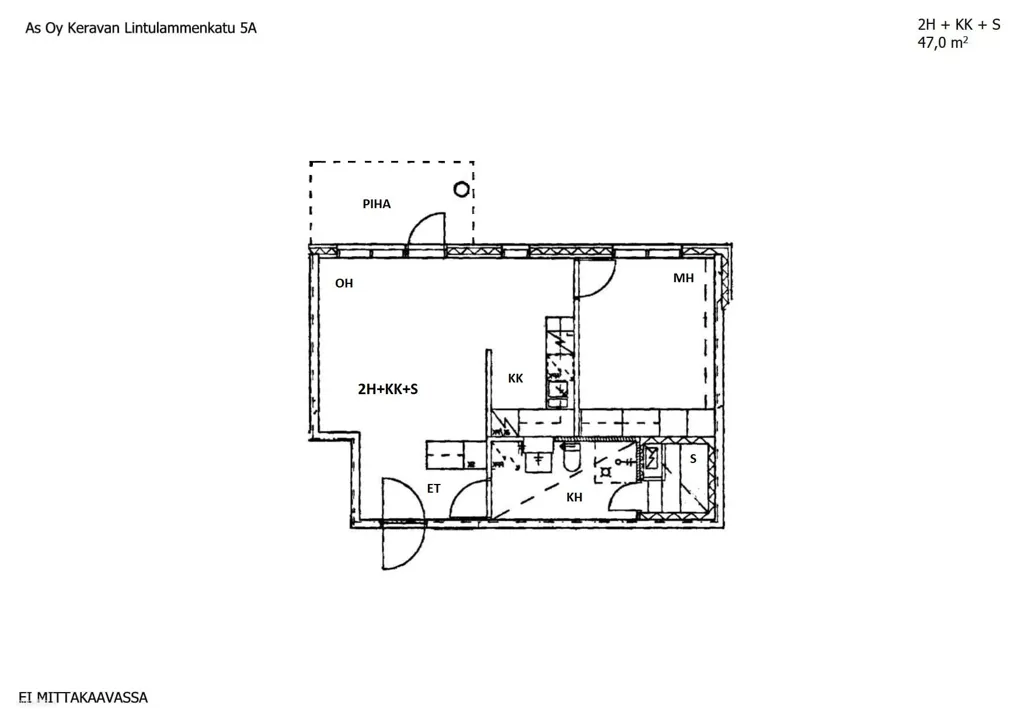 Plan - 2-Bedroom Apartment with Sauna in Kerava