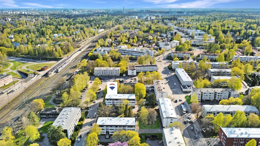 Õhuvaade - Triangular Apartment with Garden View in Oulunkylä