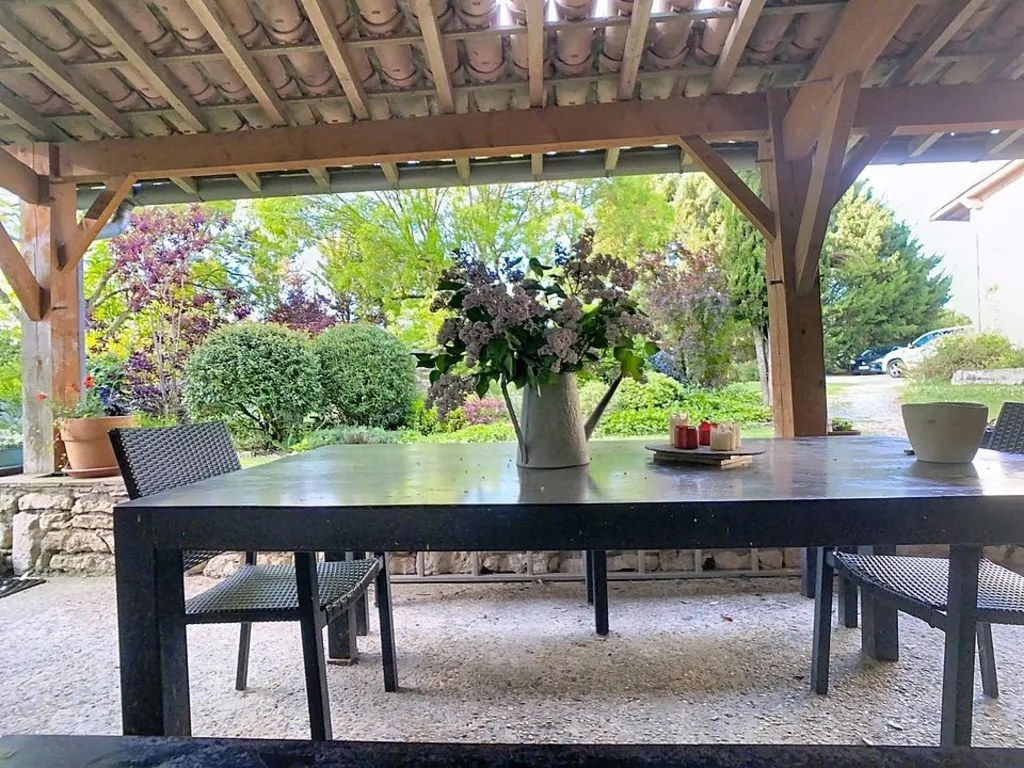 Terrasse - Maison en Pierre avec Grange à Ordan-Larroque