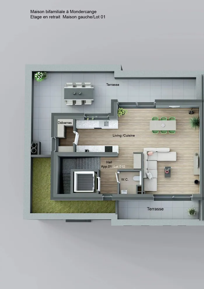Floor Plan - Modern Residences with Terraces in Mondercange