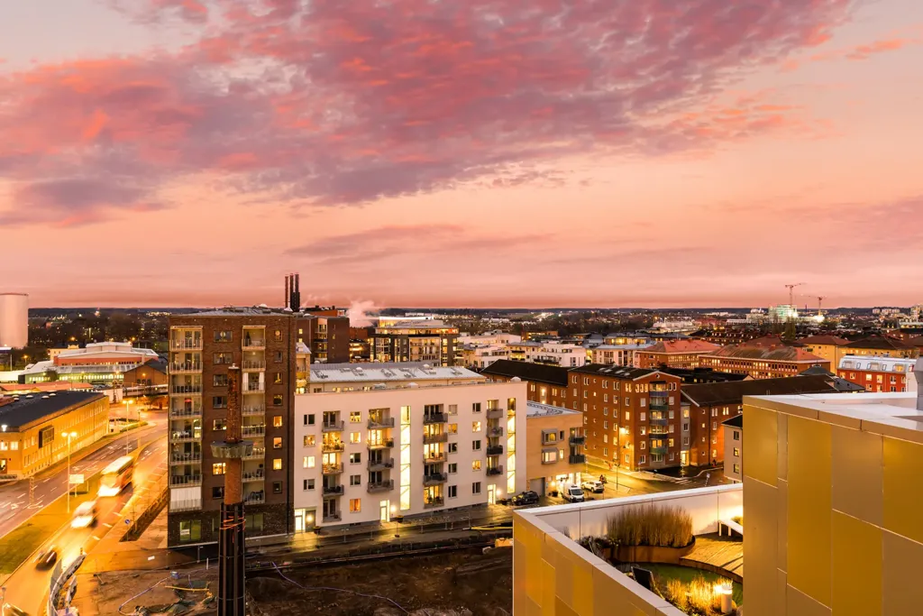 Vue aérienne - Apartment with City View in Central Linköping