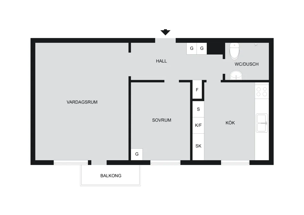 Appartement 2 pièces à Finspångs kommun