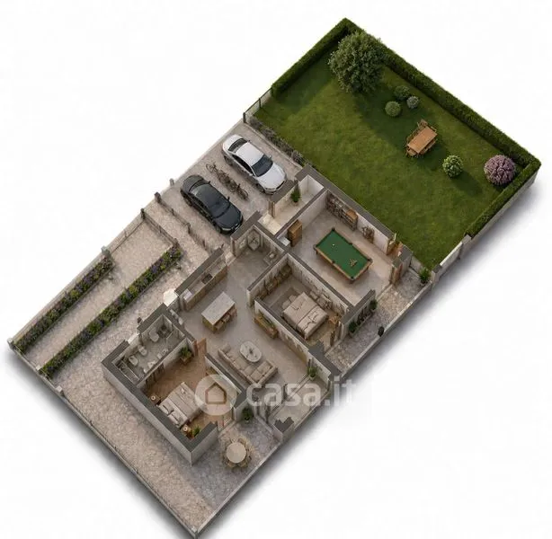 Planimetria - Trilocale with Private Garden in Bee