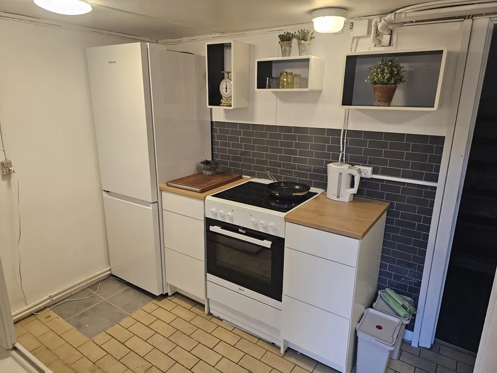 Cuisine - Charming Basement Flat with Terrace in Lyngby