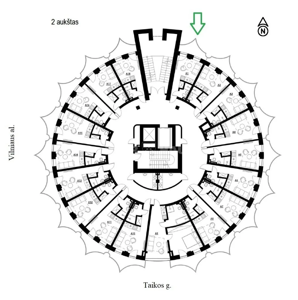 Plan - Apartment with East-Facing Views in Druskininkai