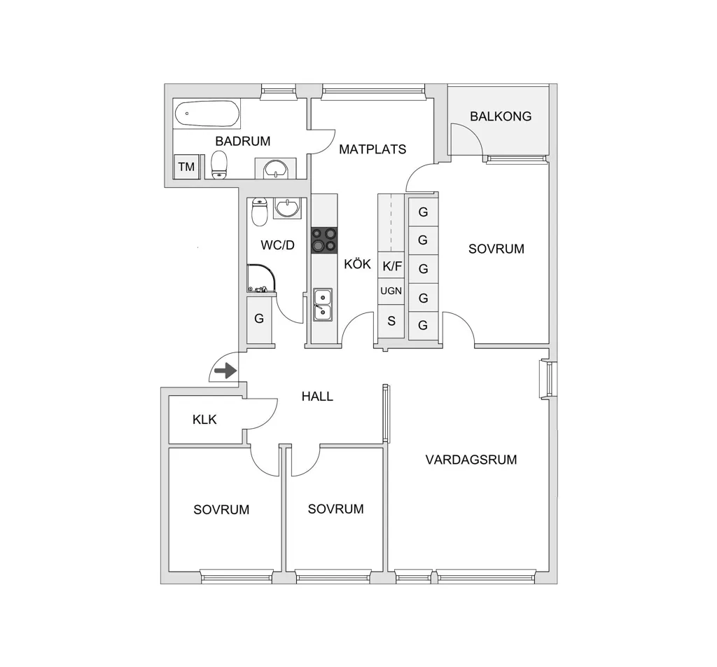 Plaan - Apartment with Balcony in Södermalm