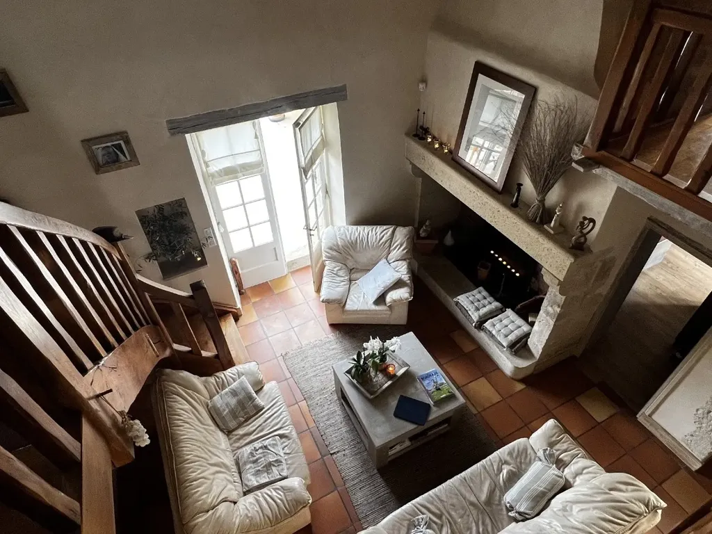 Séjour - Villa en pierre avec piscine et vues panoramiques près de Condom