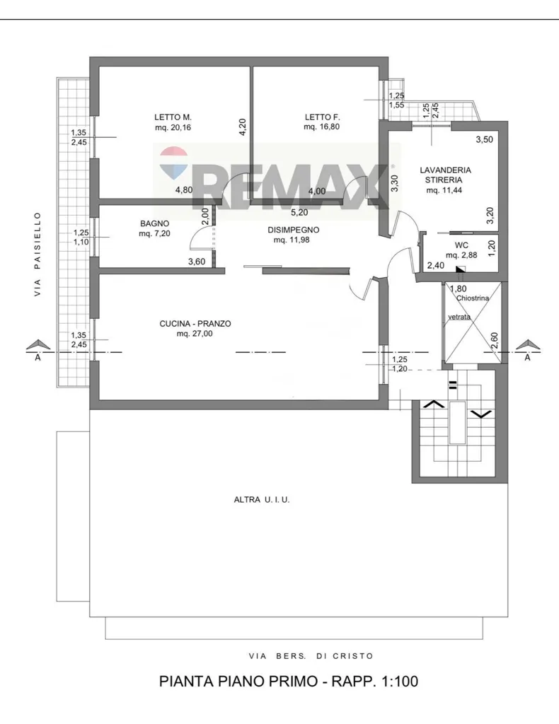Planimetria - Three-Bedroom Apartment with Balcony in Modugno